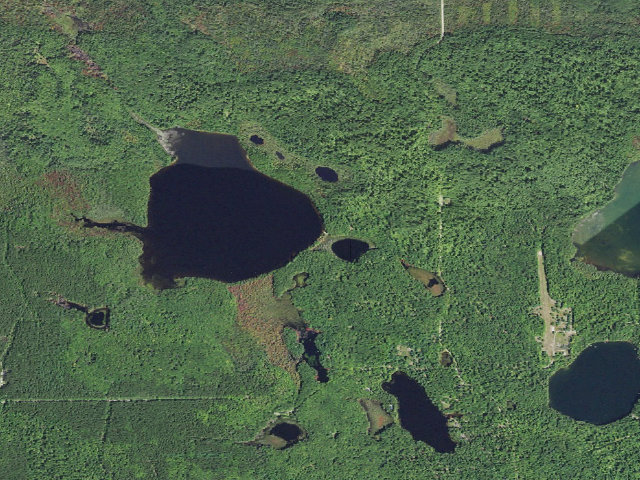 Aerial image of Triangle Lake Camping Area