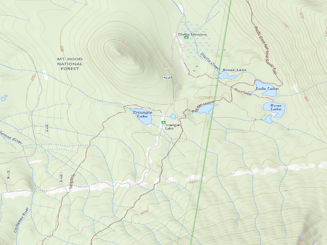 USGS topographic map of Triangle Lake