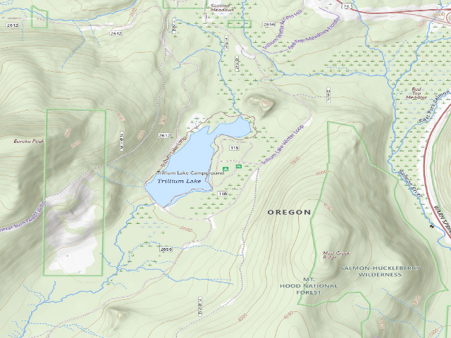 USGS topographic map of Trillium Lake