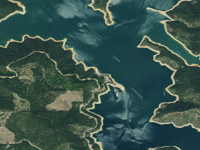 Aerial image of Trinity Lake Shoreline