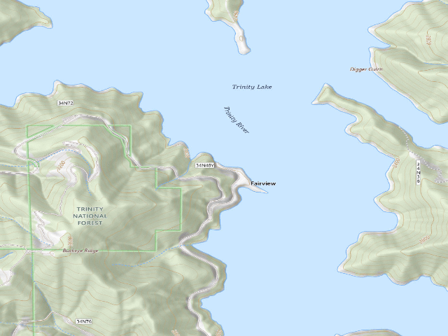USGS topographic map of Trinity Lake Shoreline