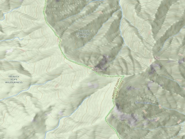 USGS topographic map of Trinity Mountain