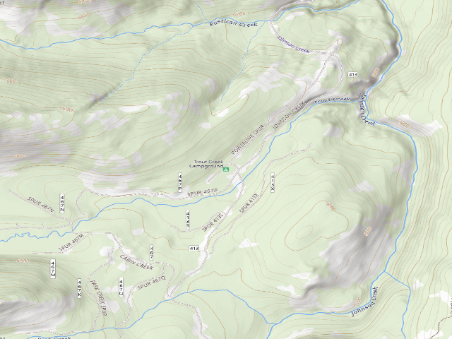 USGS topographic map of Trout Creek Campground