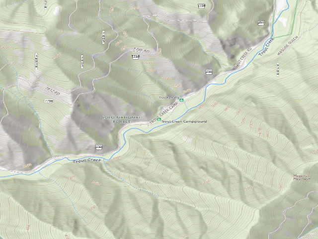 USGS topographic map of Trout Creek Campground