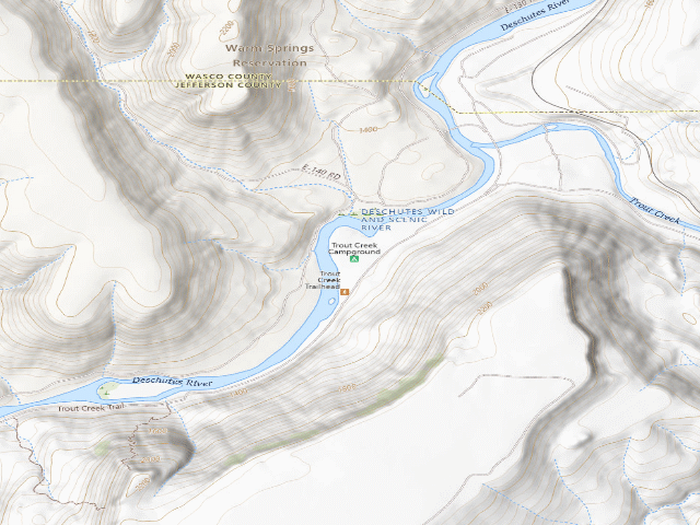 USGS topographic map of Trout Creek Campground