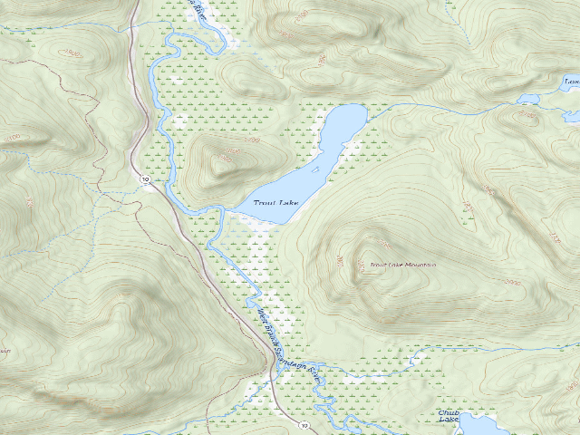 USGS topographic map of Trout Lake #1 (Silver Lake Wilderness)