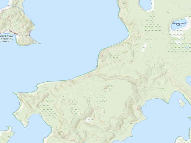 USGS topographic map of Trout Lake Beach Campsite M34