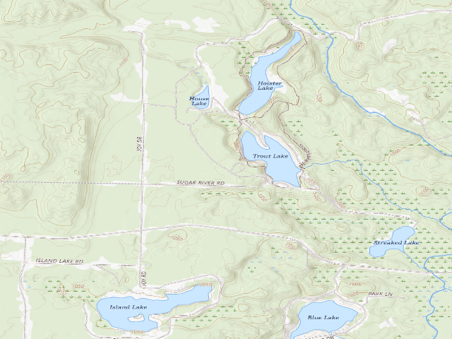 USGS topographic map of Trout Lake State Forest Campground