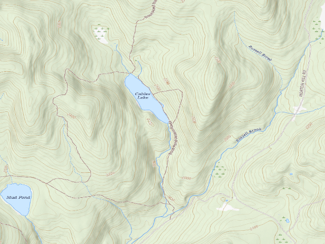 USGS topographic map of Trout Pond Primitive Campsite [DEC #16452] (Delaware Wild Forest)