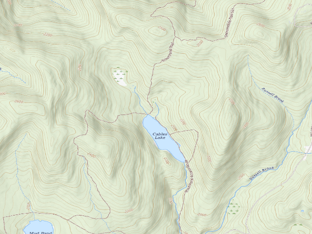 USGS topographic map of Trout Pond Primitive Campsite [DEC #16457] (Delaware Wild Forest)