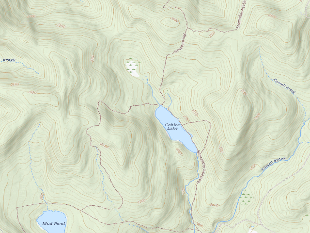USGS topographic map of Trout Pond Primitive Campsite [DEC #20966] (Delaware Wild Forest)