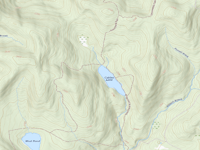 USGS topographic map of Trout Pond Primitive Campsite [DEC #20974] (Delaware Wild Forest)