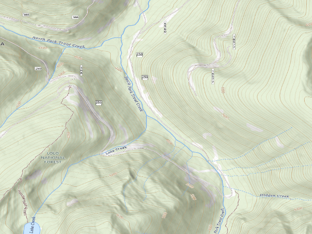 USGS topographic map of Troutcreek011A