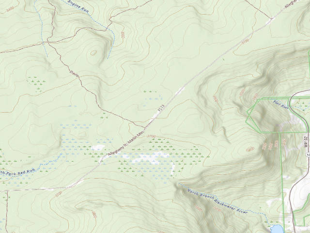 USGS topographic map of Tucker County