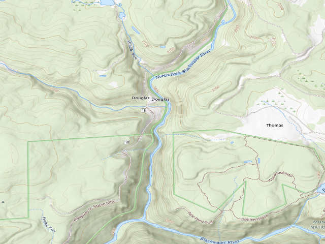 USGS topographic map of Tucker County