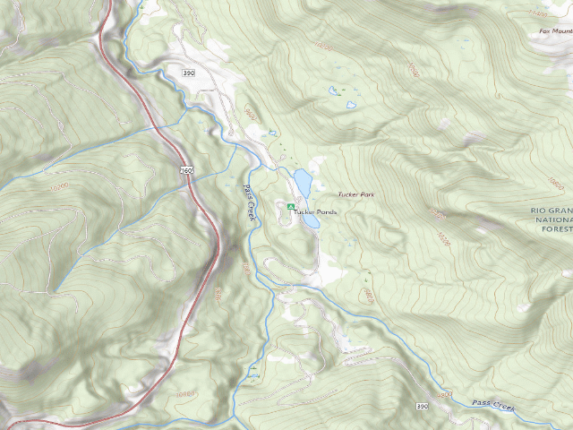 USGS topographic map of Tucker Ponds Campground