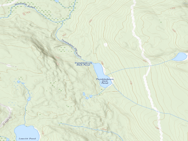USGS topographic map of Tumbledown Dick Pond (Nahmakanta Public Land)
