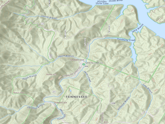 USGS topographic map of Tumbling Creek Campground