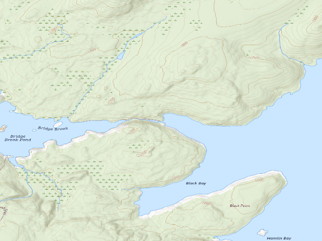 USGS topographic map of Tupper Lake Campsite #12 (Horseshoe Lake Wild Forest)