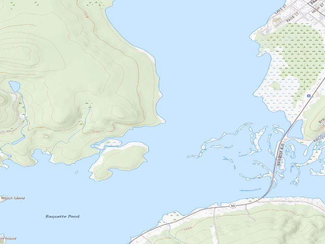 USGS topographic map of Tupper Lake Site #3 (Horseshoe Lake Wild Forest)