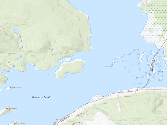 USGS topographic map of Tupper Lake Site #4 (Horseshoe Lake Wild Forest)