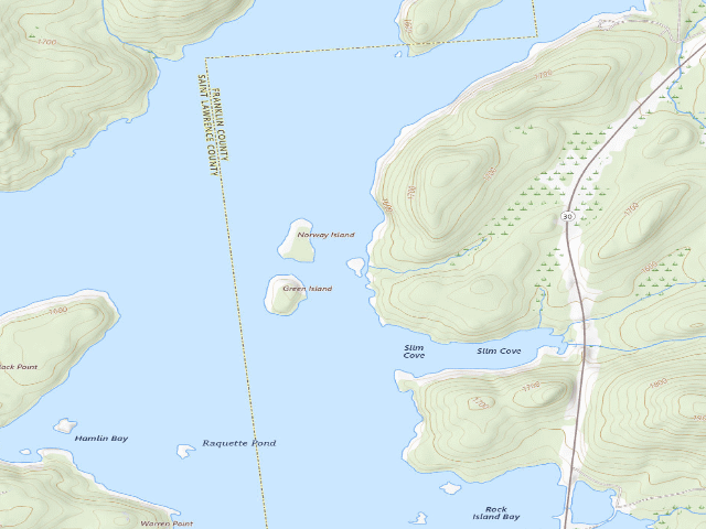 USGS topographic map of Tupper Lake Site #6 (Horseshoe Lake Wild Forest)