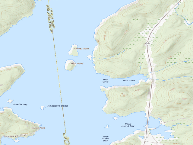 USGS topographic map of Tupper Lake Site #7 (Horseshoe Lake Wild Forest)