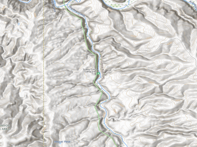 USGS topographic map of Turkey Creek Camp Sites