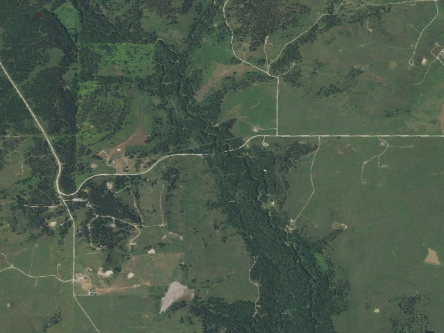 Aerial image of Turkey creek (Hulah WMA)