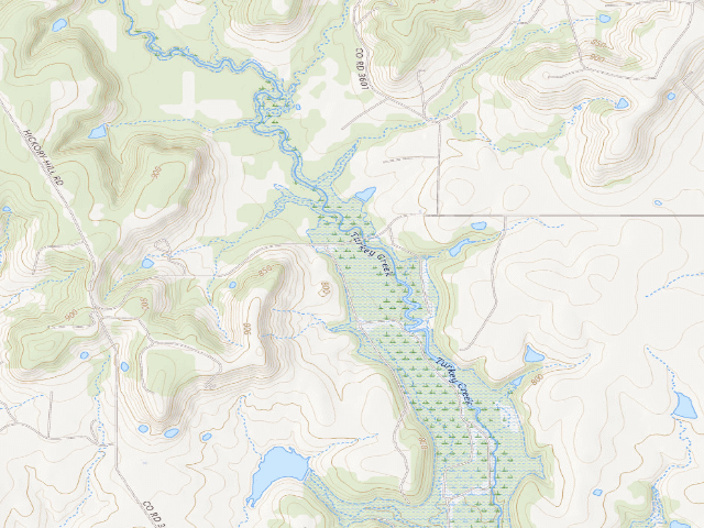 USGS topographic map of Turkey creek (Hulah WMA)