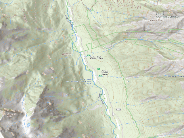 USGS topographic map of Turkey Flat Forest Camp