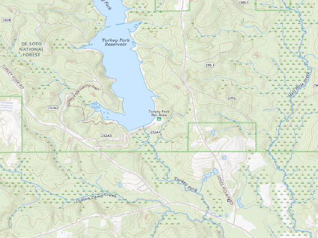 USGS topographic map of Turkey Fork Rec.Area