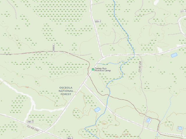 USGS topographic map of Turkey Run Primitive Camp