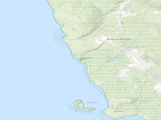 USGS topographic map of Turn Island Beach