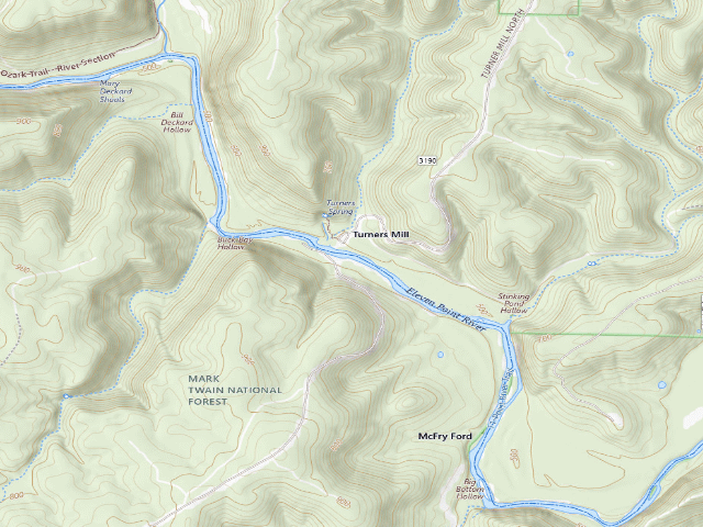 USGS topographic map of Turner Mill South River Access