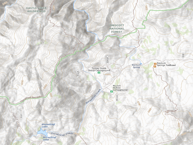 USGS topographic map of Turney Gulch Group Campground