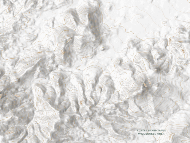 USGS topographic map of Turtle Mountains Wilderness