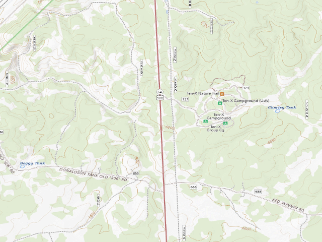 USGS topographic map of Tusayan Montane Campground