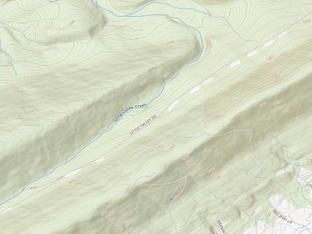 USGS topographic map of Tuscarora State Forest roadside campsite 043