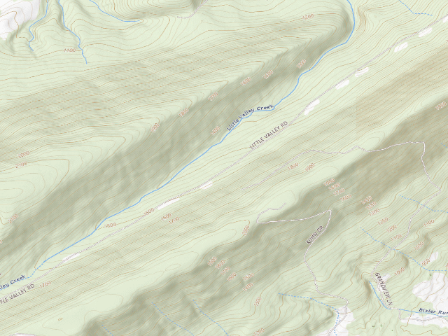 USGS topographic map of Tuscarora State Forest roadside campsite 044