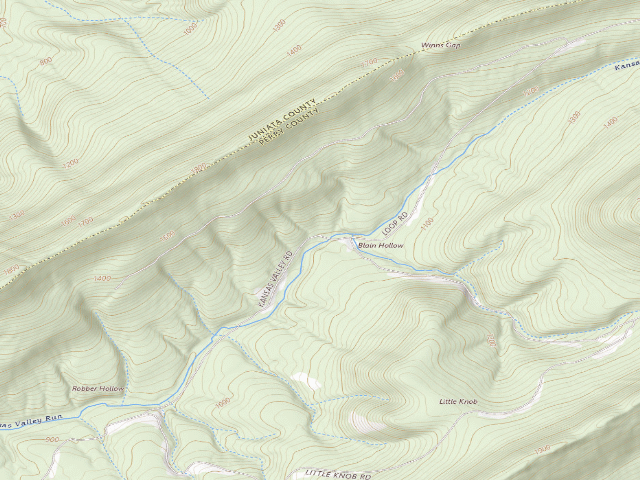 USGS topographic map of Tuscarora State Forest roadside campsite 047