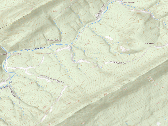 USGS topographic map of Tuscarora State Forest roadside campsite 051