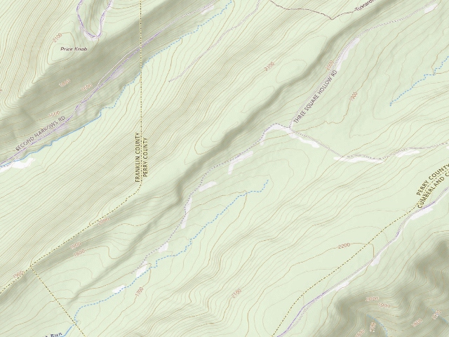 USGS topographic map of Tuscarora State Forest roadside campsite 077