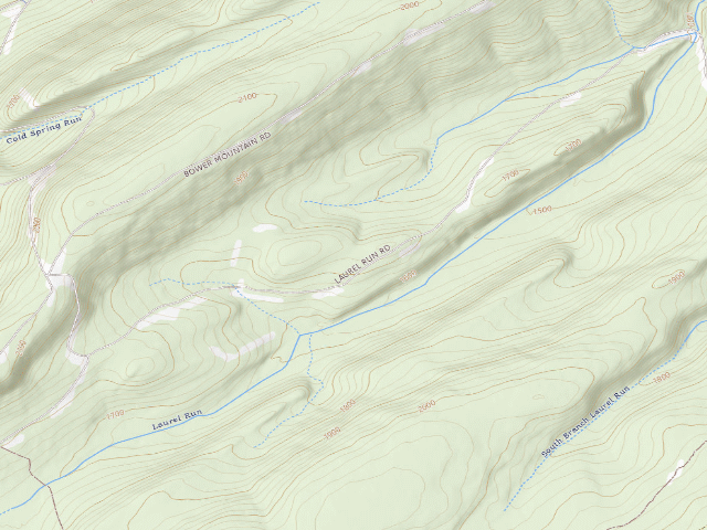 USGS topographic map of Tuscarora State Forest roadside campsite 082