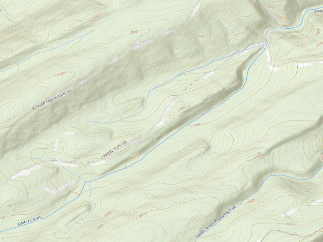 USGS topographic map of Tuscarora State Forest roadside campsite 084