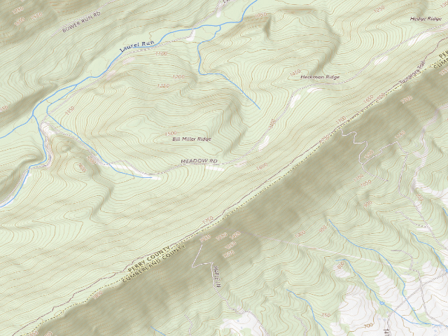 USGS topographic map of Tuscarora State Forest roadside campsite 089