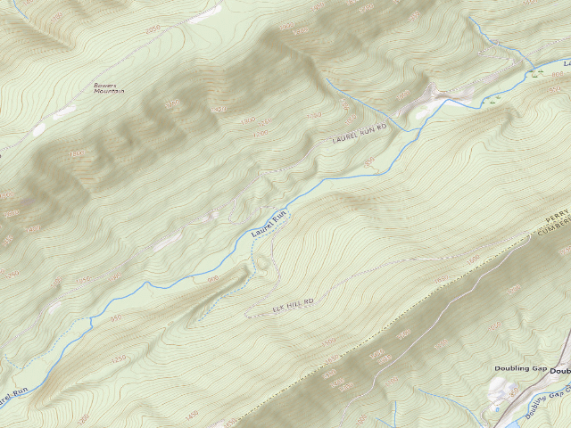 USGS topographic map of Tuscarora State Forest roadside campsite 091