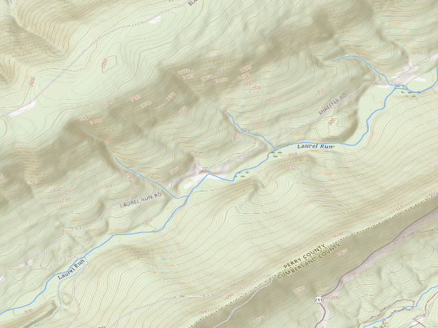 USGS topographic map of Tuscarora State Forest roadside campsite 094