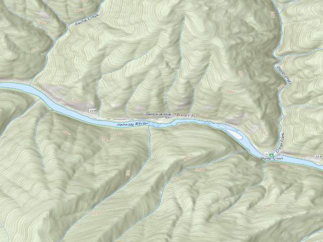USGS topographic map of Twenty-five Mile Bar Campground