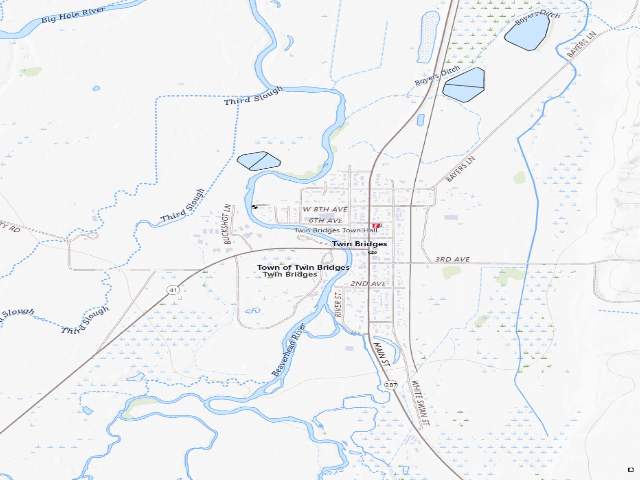 USGS topographic map of Twin Bridges Bike Camp (Jessen Park)